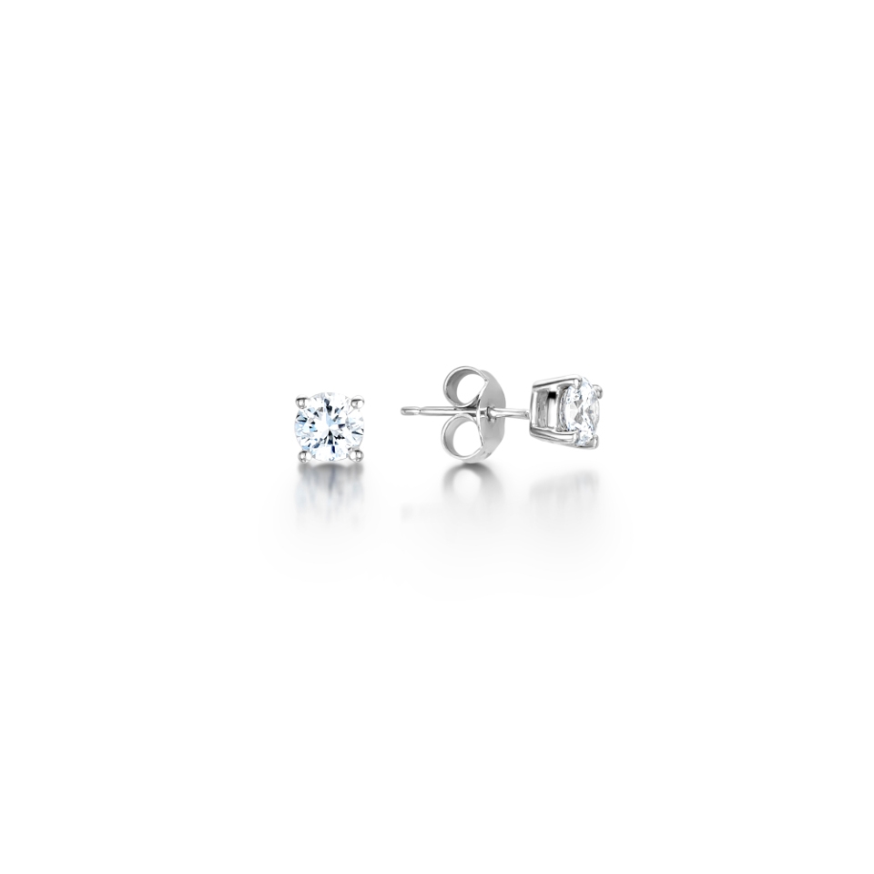 Diamond 4 Claw Stud Earrings