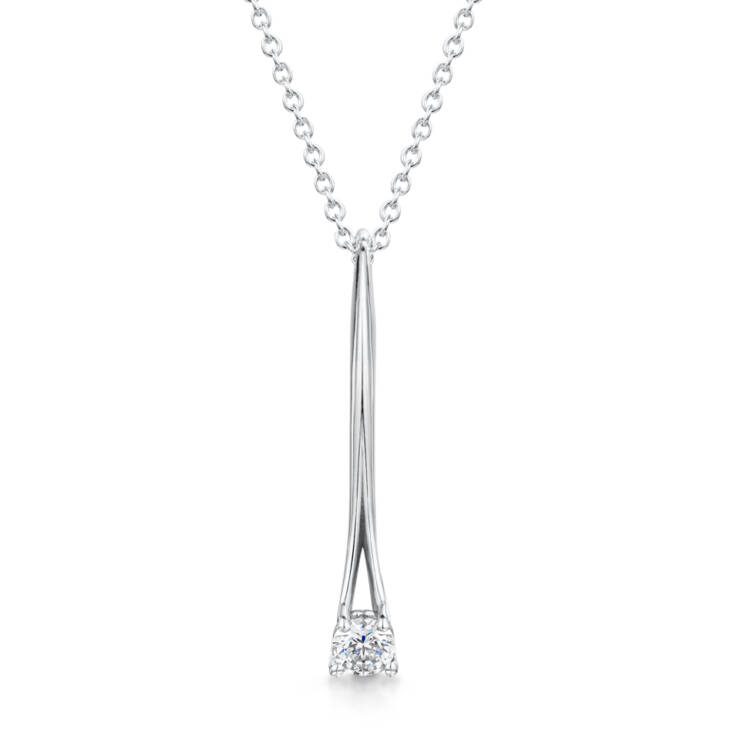 9ct Drop Pendant Round Diamond