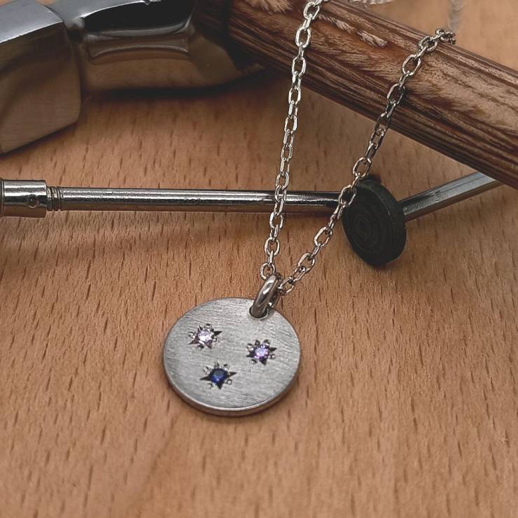 Handmade Family Range Small Disc Birth Stone Set