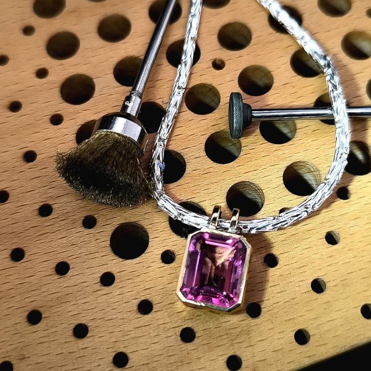 Handmade Pink Topaz Gold Pendant 2025