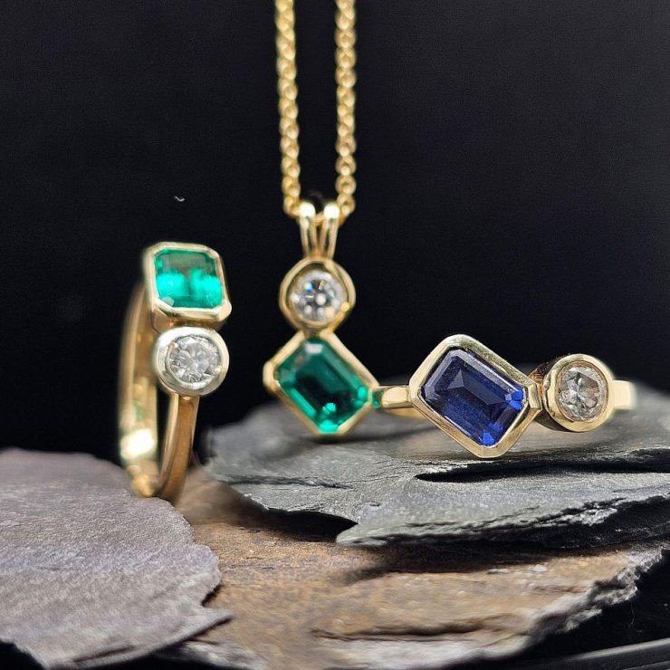 Emerald Diamond & Sapphire Diamond